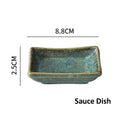 Japanese green textured ceramic dinnerware set dining room bowl