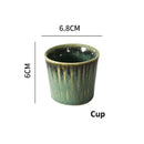 Japanese green textured ceramic dinnerware set dining room bowl