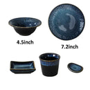 Japanese green textured ceramic dinnerware set dining room bowl