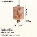 Japanese lantern painting peach fabric chandelier dining room light