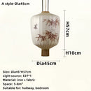 Japanese lantern painting peach fabric chandelier dining room light