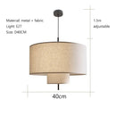 Japanese minimalist cream tiered pendant lamp kitchen fabric light