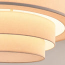 Japanese minimalist cream tiered pendant lamp kitchen fabric light