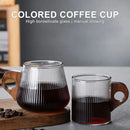 Japanese ribbed glass coffee mug with wooden handle – kitchen cup