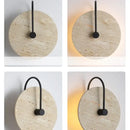 Japanese style beige stone and iron led wall lights bedroom sconce