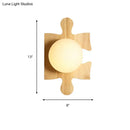 DecorBites™ Japanese Style Wooden Puzzle Base Wall Light - 1 Light Beige Sconce Lamp for Corridor & Kitchen