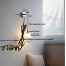 Japanese style black & brass wall lamp – stair pull chain light fixtures