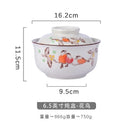 Japanese style blue fish ceramic ramen bowl dining room with lid