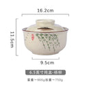 Japanese style blue fish ceramic ramen bowl dining room with lid