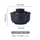 Japanese style blue fish ceramic ramen bowl dining room with lid