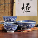 DecorBites™ Blue and White Ceramic Noodle Bowl - Japanese Style Tableware