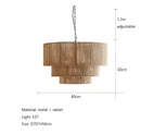 Japanese style golden tiered hemp rope pendant lights bedroom