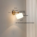 Japanese style led brass wall sconce with pull chain bedroom light