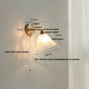 Japanese style led brass wall sconce with pull chain bedroom light