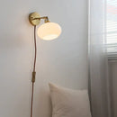 Japanese style led brass wall sconce with pull chain bedroom light