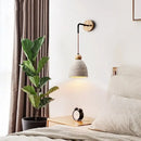 Japanese style led wood wall light white & gray – bedroom pull chain