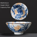 Japanese style multi color ceramic kung fu tea cup set dining room