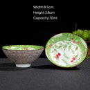 Japanese style multi color ceramic kung fu tea cup set dining room