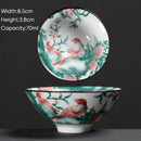 Japanese style multi color ceramic kung fu tea cup set dining room