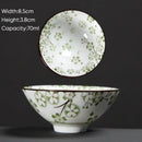 Japanese style multi color ceramic kung fu tea cup set dining room