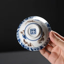 Japanese style multi color ceramic kung fu tea cup set dining room