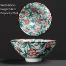 Japanese style multi color ceramic kung fu tea cup set dining room