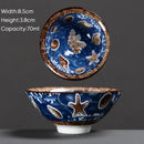 Japanese style multi color ceramic kung fu tea cup set dining room