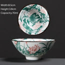 Japanese style multi color ceramic kung fu tea cup set dining room