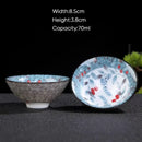 Japanese style multi color ceramic kung fu tea cup set dining room