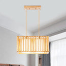 Japanese style rubber wood cuboid cage pendant – dining table light