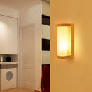 Japanese style wood and white glass wall sconce lamp bedroom light