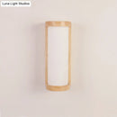 Japanese style wood and white glass wall sconce lamp bedroom light