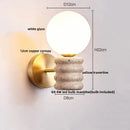 Japanese travertine led wall lamp bedroom pull chain light