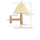 Japanese walnut wood cream pvc led wall lamps bedroom sconce