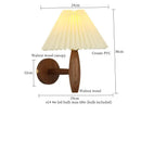 Japanese walnut wood cream pvc led wall lamps bedroom sconce