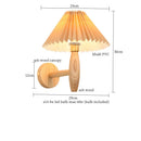 Japanese walnut wood cream pvc led wall lamps bedroom sconce