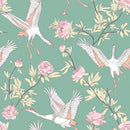 Japanese White Cranes and Peony Wallpaper