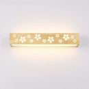 Japanese wooden floral wall lamp with shelf – bedroom led sconce
