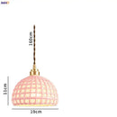 Japanese woven gray & blue ceramic led pendant lights dining room