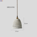 Japanese woven gray & blue ceramic led pendant lights dining room