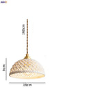 Japanese woven gray & blue ceramic led pendant lights dining room