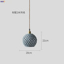 Japanese woven gray & blue ceramic led pendant lights dining room