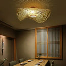 Japanese woven wave bamboo pendant chandelier dining room light