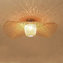 Japanese woven wave bamboo pendant chandelier dining room light