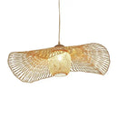 Japanese woven wave bamboo pendant chandelier dining room light