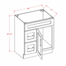 30 Inch Navy Blue Shaker Single Sink Bathroom Vanity with Drawers on the Left