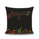 Jazz letter notes piano graphic linen cushion cover living room decor