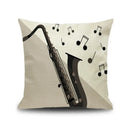Jazz letter notes piano graphic linen cushion cover living room decor