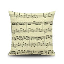 Jazz letter notes piano graphic linen cushion cover living room decor