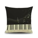 Jazz letter notes piano graphic linen cushion cover living room decor